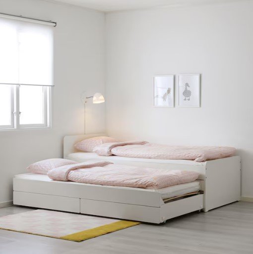 Pull out bed, bedframe