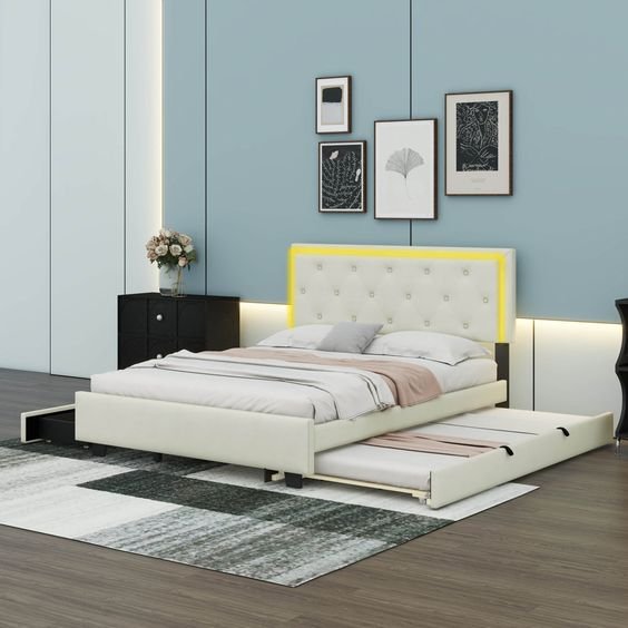 Pull out bed, bedframe