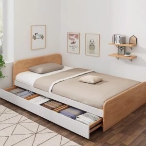 wooden bed frame, wood bed frame