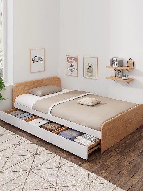 wooden bed frame, wood bed frame