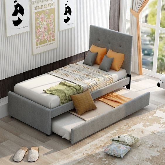 Pull out bed, bedframe