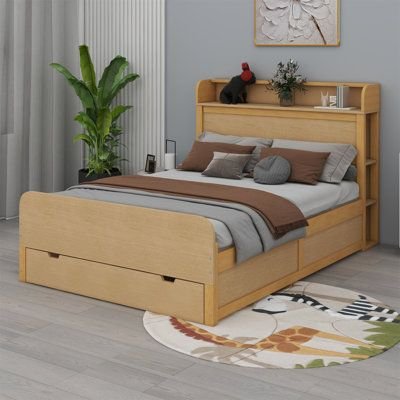 wooden bed frame, wood bed frame
