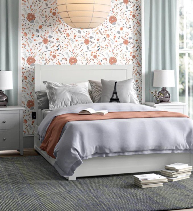 wooden bed frame, wood bed frame